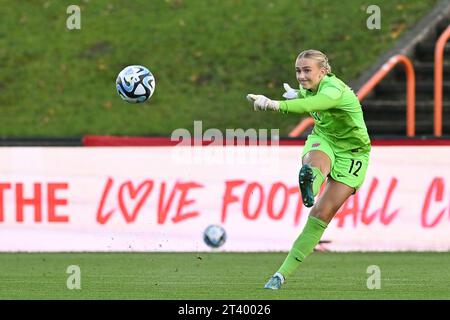 Deinze, Belgique. 26 octobre 2023. Photographié lors d'un match amical de football entre les équipes nationales féminines de moins de 23 ans de Belgique, appelé les flammes rouges, et la Norvège le vendredi 26 octobre 2023 à Deinze, Belgique . Crédit : Sportpix/Alamy Live News Banque D'Images