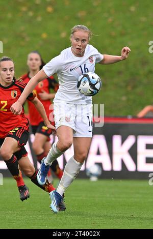 Deinze, Belgique. 26 octobre 2023. Photographié lors d'un match amical de football entre les équipes nationales féminines de moins de 23 ans de Belgique, appelé les flammes rouges, et la Norvège le vendredi 26 octobre 2023 à Deinze, Belgique . Crédit : Sportpix/Alamy Live News Banque D'Images