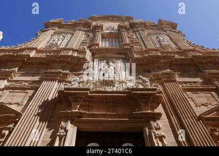 Façade de la Basilique de Sainte Agathe la Vierge, Gallipoli, Italie Banque D'Images