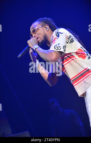 Coral Gables, Floride, États-Unis. 26 octobre 2023. Le rappeur Quavo se produit en direct sur scène lors du concert Homecoming de l'Université de Miami au Watsco Center le 26 octobre 2023 à Coral Gables, Floride. Crédit : Mpi10/Media Punch/Alamy Live News Banque D'Images