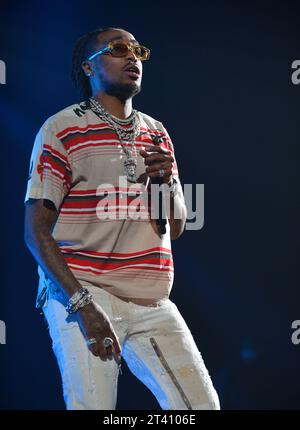 Coral Gables, Floride, États-Unis. 26 octobre 2023. Le rappeur Quavo se produit en direct sur scène lors du concert Homecoming de l'Université de Miami au Watsco Center le 26 octobre 2023 à Coral Gables, Floride. Crédit : Mpi10/Media Punch/Alamy Live News Banque D'Images