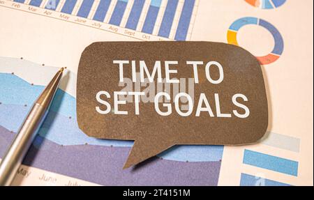 Temps de fixer les objectifs aspirations de la cible intention objectif concept. Banque D'Images