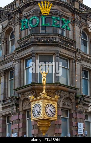 Coin de Northern Goldsmiths, le 'bâtiment Rolex', dans Blackett Street, Newcastle Banque D'Images