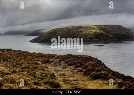 Vue depuis Wooltack point, Pembrokeshire, pays de Galles du Sud Banque D'Images