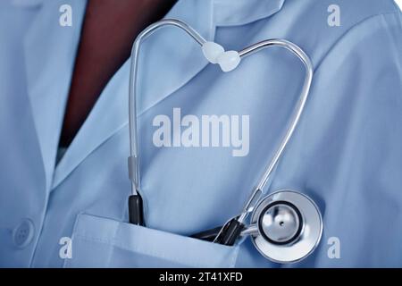 Stéthoscope dans la poche du docteur. Banque D'Images