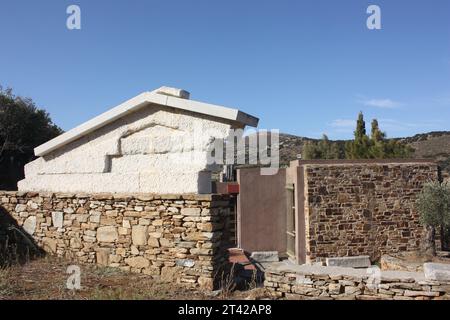 Le musée du Temple de Demeter sur l'île de Naxos dans les Cyclades de Grèce Banque D'Images