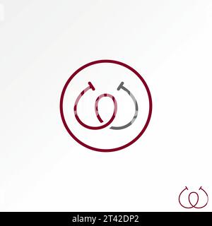 Logo design concept graphique créatif abstrait premium vecteur stock unique lettre initiale W ligne de police hors ovale sur le cercle lié à la typographie monogramme Illustration de Vecteur