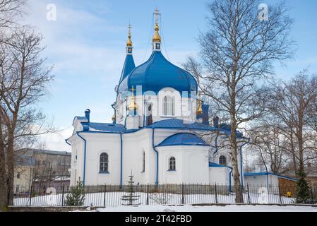 Église de St. Nicholas the Wonderworker (1873) un jour de mars. Sortavala, Carélie. Russie Banque D'Images