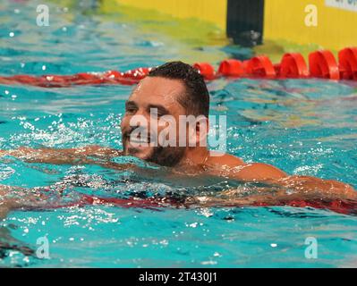 Angers, France. 28 octobre 2023. MANAUDOU Florent du CN MARSEILLE finale 50 M Freestyle hommes lors du Short course 2023 des Championnats de France de natation le 27 octobre 2023 à Angers, France. Photo de Laurent Lairys/ABACAPRESS.COM crédit : Abaca Press/Alamy Live News Banque D'Images