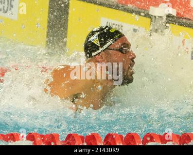 Angers, France. 28 octobre 2023. MANAUDOU Florent du CN MARSEILLE finale 50 M Freestyle hommes lors du Short course 2023 des Championnats de France de natation le 27 octobre 2023 à Angers, France. Photo de Laurent Lairys/ABACAPRESS.COM crédit : Abaca Press/Alamy Live News Banque D'Images