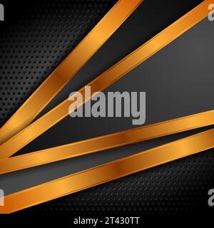 Rayures noires et bronze abstraites design d'entreprise technologique. Arrière-plan vectoriel Illustration de Vecteur