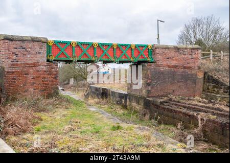 Nob End et le pont Meccano sur le canal Manchester Bury Bolton Banque D'Images