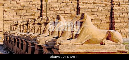 Ruines antiques du temple Kanark à Louxor, Egypte Banque D'Images