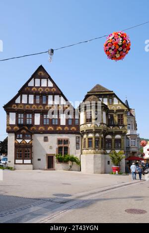 Maisons à colombages historiques de la ville de Höxter Banque D'Images