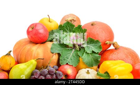 Fruits et légumes Collection isolated on white Banque D'Images