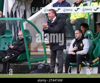 Edimbourg, Royaume-Uni. 28 octobre 2023. Scottish Premiership - Hibernian FC v Celtic FC 28/10/2023 l'entraîneur Celtic, Brendan Rodgers, comme Hibernian affronte Celtic dans le Scottish Premiership au Easter Road Stadium, Édimbourg, Royaume-Uni crédit : Ian Jacobs/Alamy Live News Banque D'Images