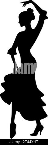 Silhouette de danseuse de flamenco espagnole. Illustration vectorielle Illustration de Vecteur