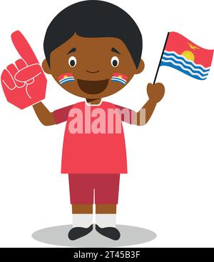 Fan de l'équipe sportive nationale de Kiribati avec drapeau et gant Vector Illustration Illustration de Vecteur