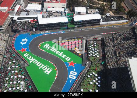 Mexico, Mexique. 28 octobre 2023. Une vue aérienne du circuit. 28.10.2023. Formula 1 World Championship, Rd 20, Grand Prix du Mexique, Mexico, Mexique, jour de qualification. Le crédit photo doit se lire : XPB/Press Association Images. Crédit : XPB Images Ltd/Alamy Live News Banque D'Images