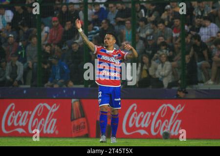 Maldonado, Uruguay. 28 octobre 2023. Yago Pikachu de Fortaleza lors du match entre Fortaleza et LDU Quito pour la finale Copa Sudamericana 2023, au stade Domingo Burgueno, à Maldonado, Uruguay, le 28 octobre. Photo : Pool Pelaez Burga/DiaEsportivo/DiaEsportivo/Alamy Live News crédit : DiaEsportivo/Alamy Live News Banque D'Images