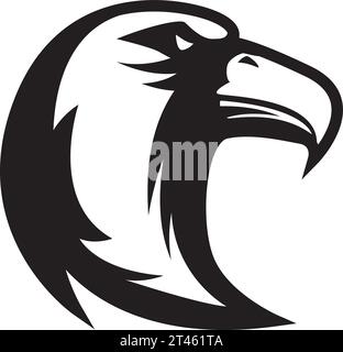 Tête d'aigle. Mascotte d'équipe sportive ou de club. Élément de conception pour logo, étiquette, emblème, signe. Illustration vectorielle. Illustration de Vecteur