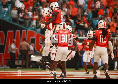 Miami Gardens, Floride, États-Unis. 28 octobre 2023. Miami Hurricanes v Virginia - NCAA, Miami Gardens, Floride, États-Unis. Crédit : CHRIS ARJOON/Alamy Live News Banque D'Images