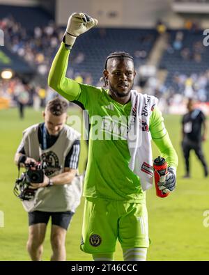 Chester, PA USA, 28 octobre 2023 Philadelphia Union Goalie Andre Blake (#18) crédit : Don Mennig / Alamy News Banque D'Images