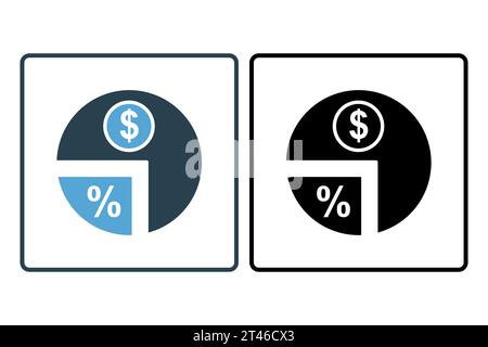 icône dividende. icône liée aux investissements et aux concepts financiers. Style d'icône solide. Conception vectorielle simple modifiable Illustration de Vecteur
