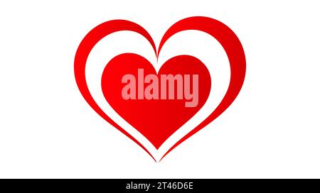 Icône cœur rouge sur fond blanc. Logo amour coeur illustration. Illustration de Vecteur