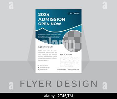 Modèle de circulaire d'admission. Dépliant d'éducation pour les enfants de retour à l'école, couverture de brochure disposition entrée à l'école Open Flyer Design Template Vector Illustration de Vecteur
