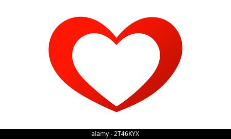 Icône cœur rouge sur fond blanc. Logo amour coeur illustration. Illustration de Vecteur