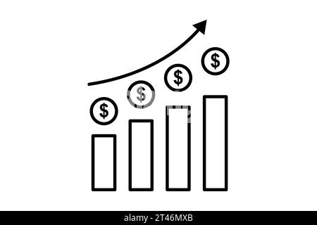 icône profit. icône liée aux investissements et aux concepts financiers. Style d'icône de ligne. Conception vectorielle simple modifiable Illustration de Vecteur