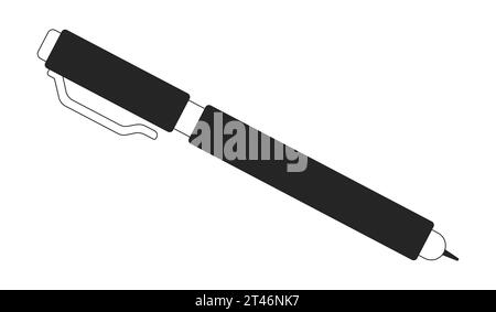 Objet de dessin animé de ligne 2D noir et blanc d'encre de stylo plume Illustration de Vecteur
