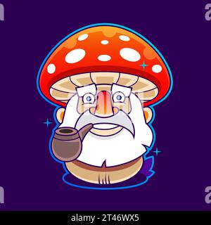 Champignon avec bouquet de fleurs, mignon caractère agaric de mouche. Illustration dessinée à la main. Vecteur Illustration de Vecteur