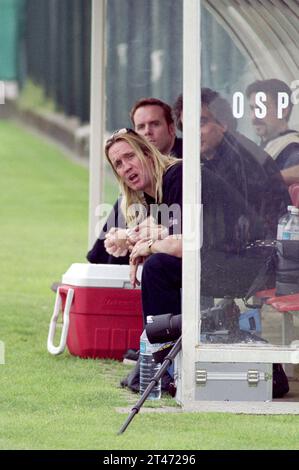 Italie Monza 2000-06-10 : Nicko McBrain batteur de The Iron Maiden lors d'un match amical de soccer contre l'équipe Rock Planet production Banque D'Images