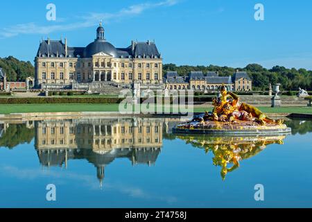 France, Seine-et-Marne (77), Maincy, le château de Vaux-le-Vicomte (vue aérienne) // France, Seine et Marne, Maincy, Chateau de Vaux le Vicomte (aeria Banque D'Images