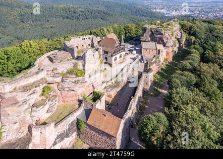 France, Bas-Rhin (67), le Haut-Barr, en allemand Hohbarr (vue aérienne) // France, Bas Rhin, le Haut-Barr (vue aérienne) Banque D'Images