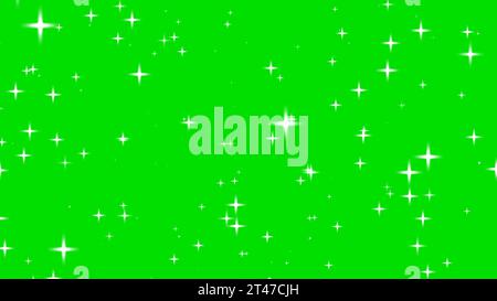 Image de l'étoile blanche scintillante scintillante scintillante derrière le fond vert Banque D'Images