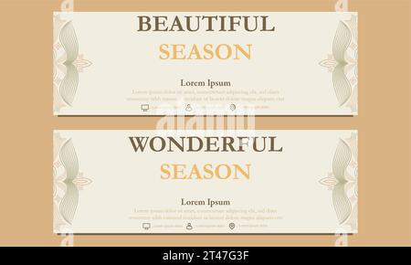 modèle de bannière horizontale de couleur douce florale abstraite. Convient pour la conception de bannières Web, bannières et annonces Internet Banque D'Images