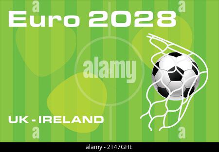 Championnat d'Europe de football Euro 2028 au Royaume-Uni et en Irlande - illustration vectorielle. Illustration de Vecteur