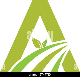 Vecteur A avec logo de ferme Illustration de Vecteur