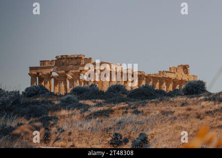 Côté temple à Selinonte, Sicile Banque D'Images