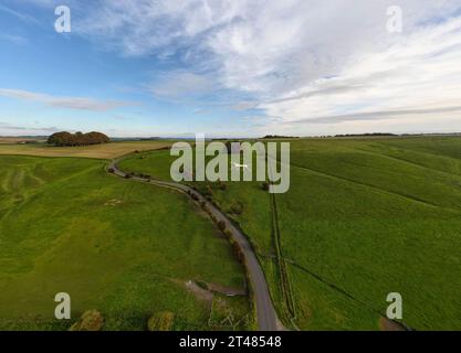 The Hackpen White Horse on the Marlborough Downs à Wiltshire, Royaume-Uni Banque D'Images