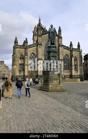 La statue de Walter Francis, Parliament Square, Royal Mile, Edinburgh City, Ecosse, ROYAUME-UNI Banque D'Images