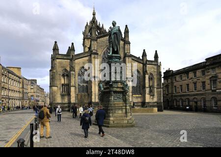 La statue de Walter Francis, Parliament Square, Royal Mile, Edinburgh City, Ecosse, ROYAUME-UNI Banque D'Images