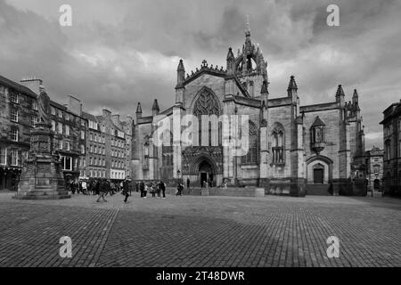 Vue de la cathédrale St Giles sur le Royal Mile, Edinburgh City, Ecosse, Royaume-Uni Banque D'Images