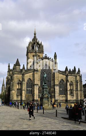 Vue de la cathédrale St Giles sur le Royal Mile, Edinburgh City, Ecosse, Royaume-Uni Banque D'Images