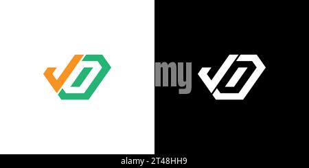 Logo JO, monogramme JO, logo JO initial, lettre JO logo d'espace négatif, icône, vecteur Illustration de Vecteur