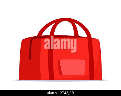 Sac de voyage rouge ou sac pour vêtements de sport. Sac de sport pour l'entraînement et le fitness. Illustration vectorielle Illustration de Vecteur