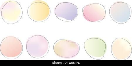 Vector dessiné à la main cadre de forme libre et arrière-plan avec espace de texte défini isolé sur Un arrière-plan blanc. Illustration de Vecteur